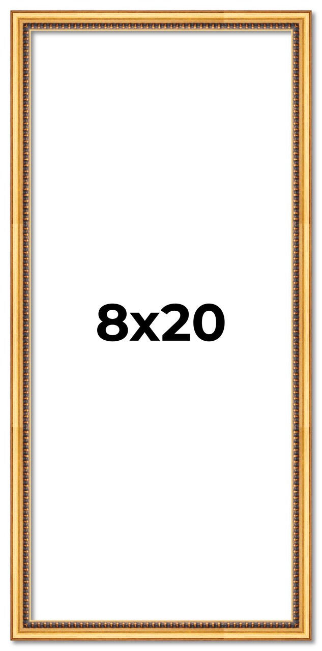 8x20 Classic Modern Gold Picture Frame - UV Acrylic, Foam Board Backing, Hanging Hardware